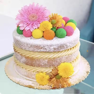 Tabella di torte d'oro 12 pollici Food Grade Tavolo rotondo torta per imballaggio torta