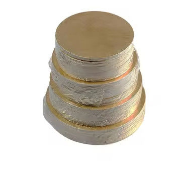 Tavolo di torta di carta di taglia personalizzata tamburo di torta rotonda in oro riciclabile