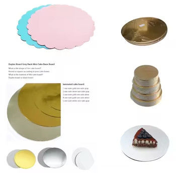 12 pollici Gold Cake Board Food Grade Round Cake Tray Colore personalizzato
